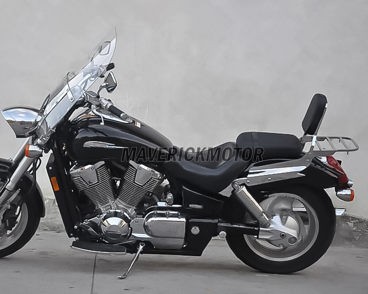 Rear Sissy Bar Backrest With Luggage Rack Pad Honda VTX 1300 1800 N R S T 02-09