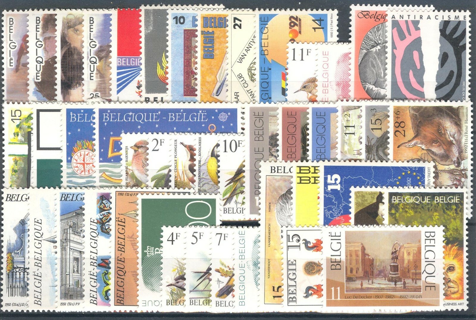 BE - BELGIUM 1992 complete year set  MNH