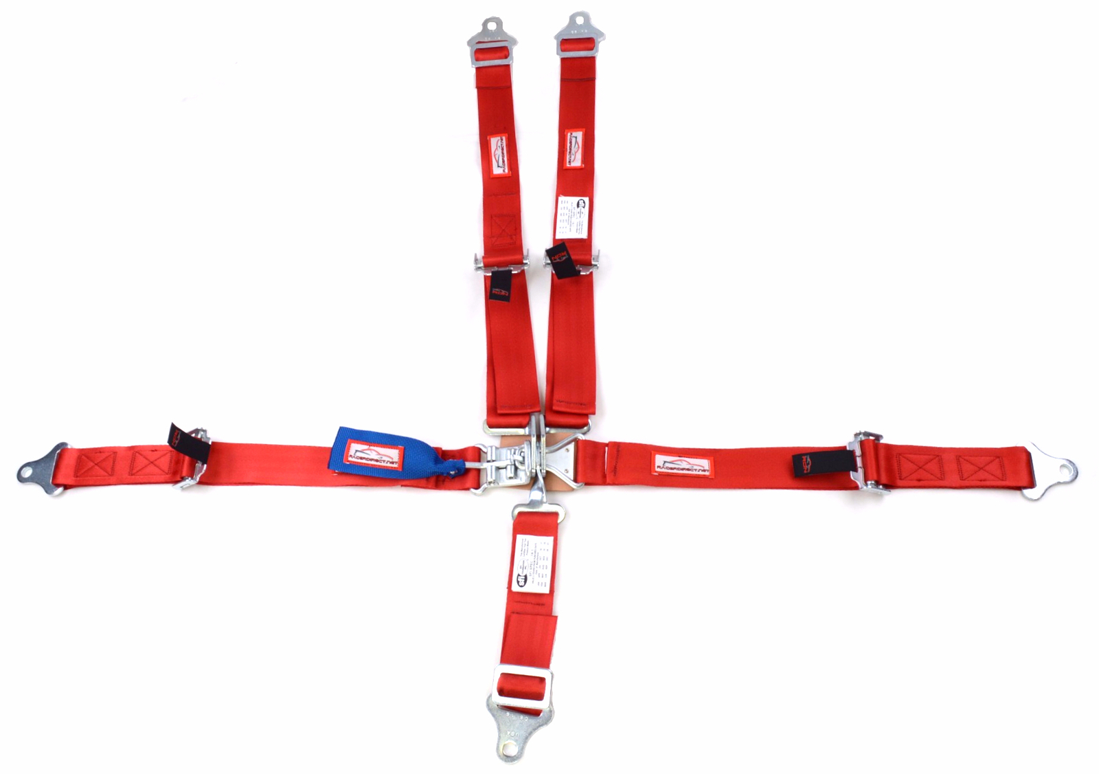 JR DRAGSTER HARNESS SFI 16.1 5 POINT LATCH & LINK FLOOR MOUNT BELT FLAME RED