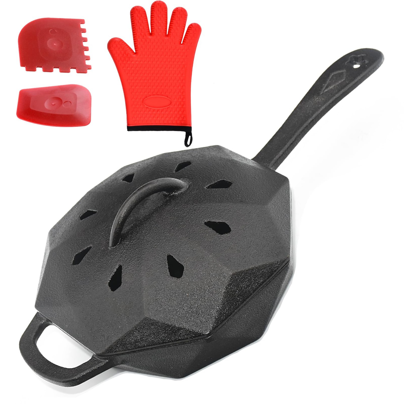 Best Aurionix Cast Iron Skillet with Lid Pre-seasoned Pans Smoker Box for Open