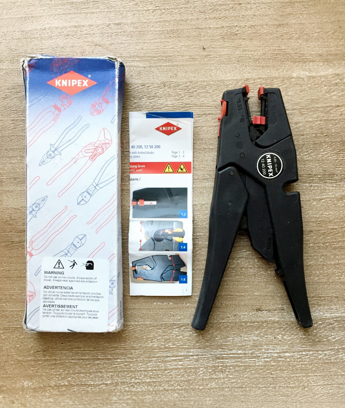 Knipex Tools 12 40 200 Self Adjusting Insulation Wire Stripper 8" 32 to 7 AWG