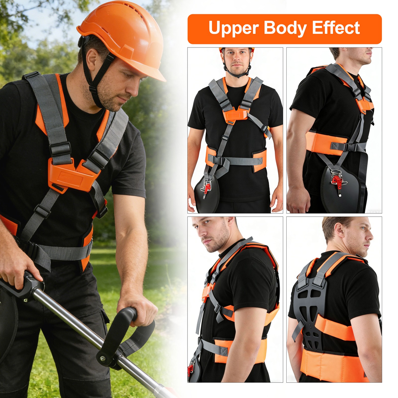 Heavy Duty Weed Eater Adjustable Shoulder Harness Strap for Trimmer Brush Cutter