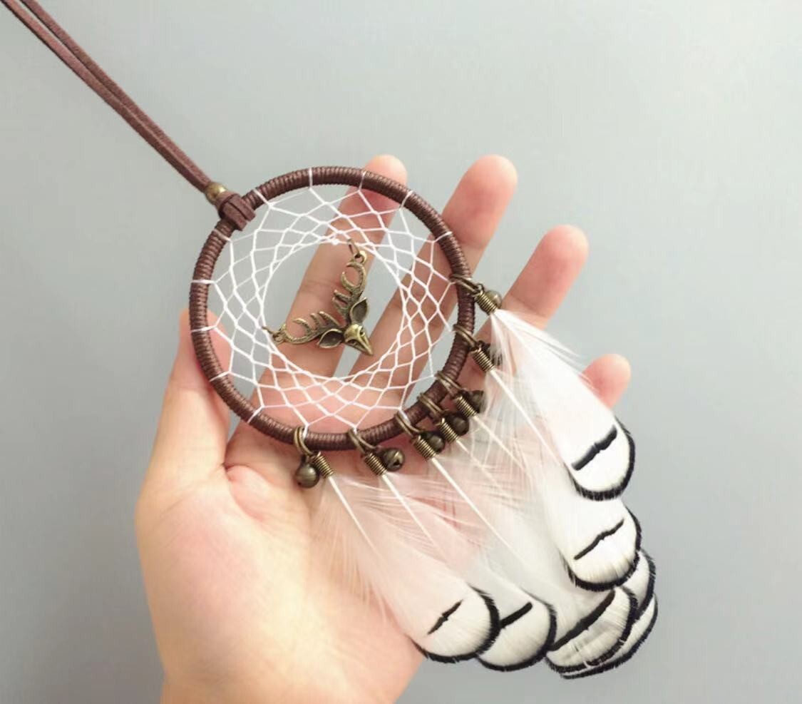 Dream Catcher Car Rearview Mirror Pendant Feather Decor Auto Ornament Hang Charm