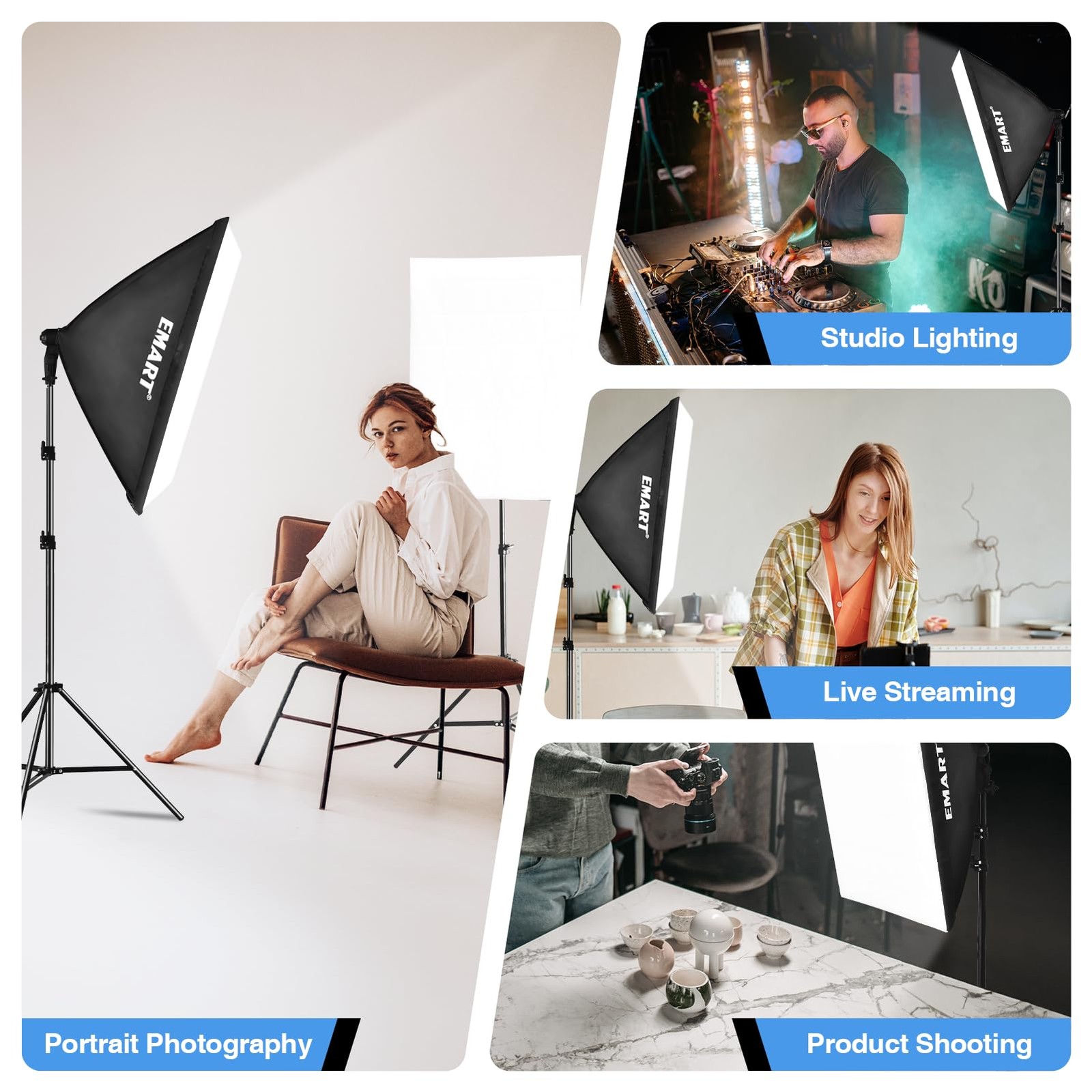Softbox Photography Lighting Kit, 20"x28" Professional Softbox Lighting Kit w...