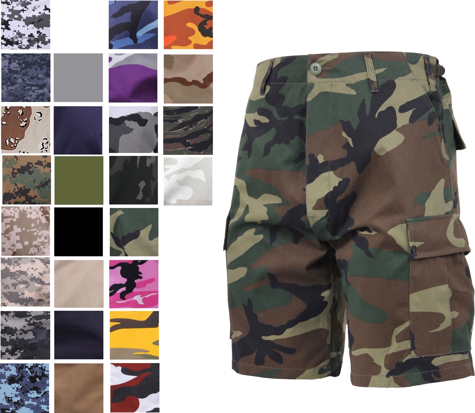 Tactical BDU Shorts Military Camo Cargo Shorts Army Fatigues Camouflage Uniform