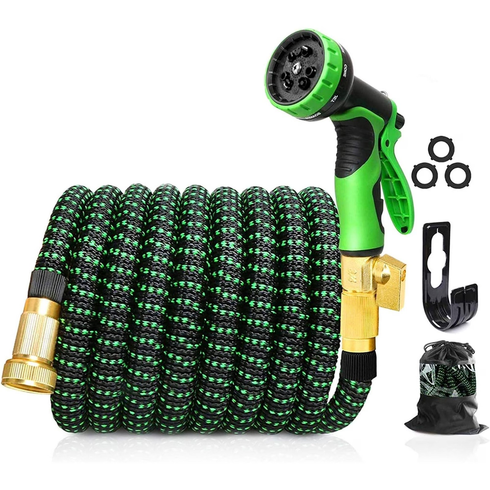 25ft, 50ft, 75ft, 100ft, Expanding Water Hose No-Kink Garden Hose with Nozzle