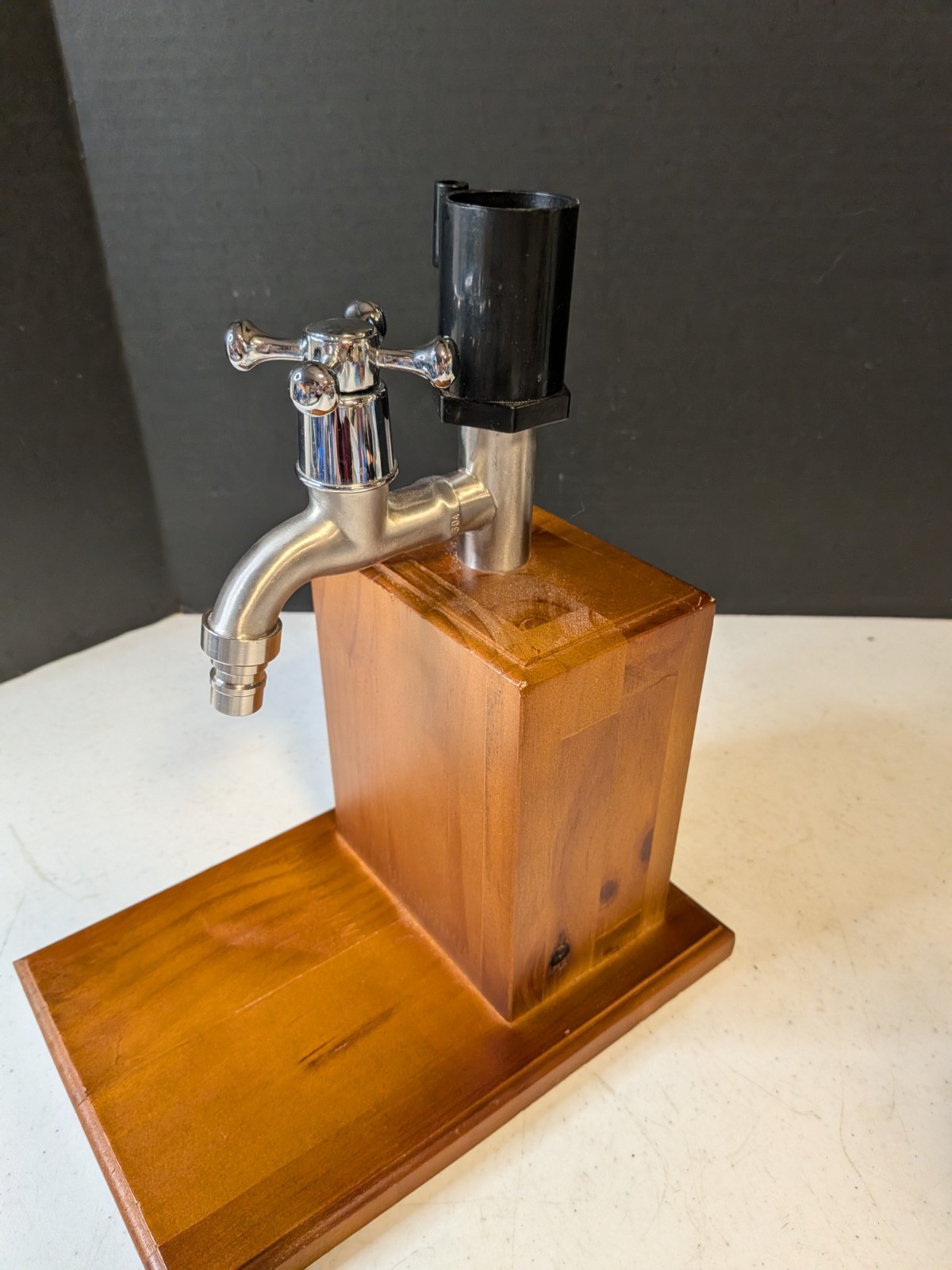 wood small keg dispenser