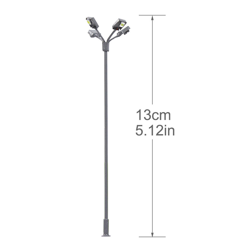LSL04 5pcs Model Railway HO Scale 1:87 Plaza Lamps Playground Street Lights