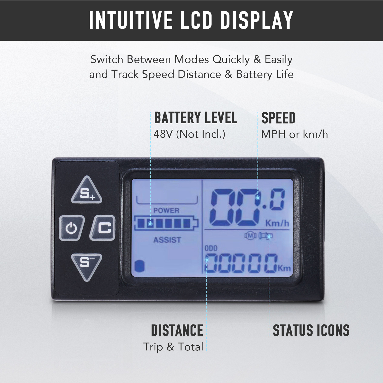 VIRIBUS 1000W 26" eBike Front Wheel Conversion Kit 48V Motor Electric Bike