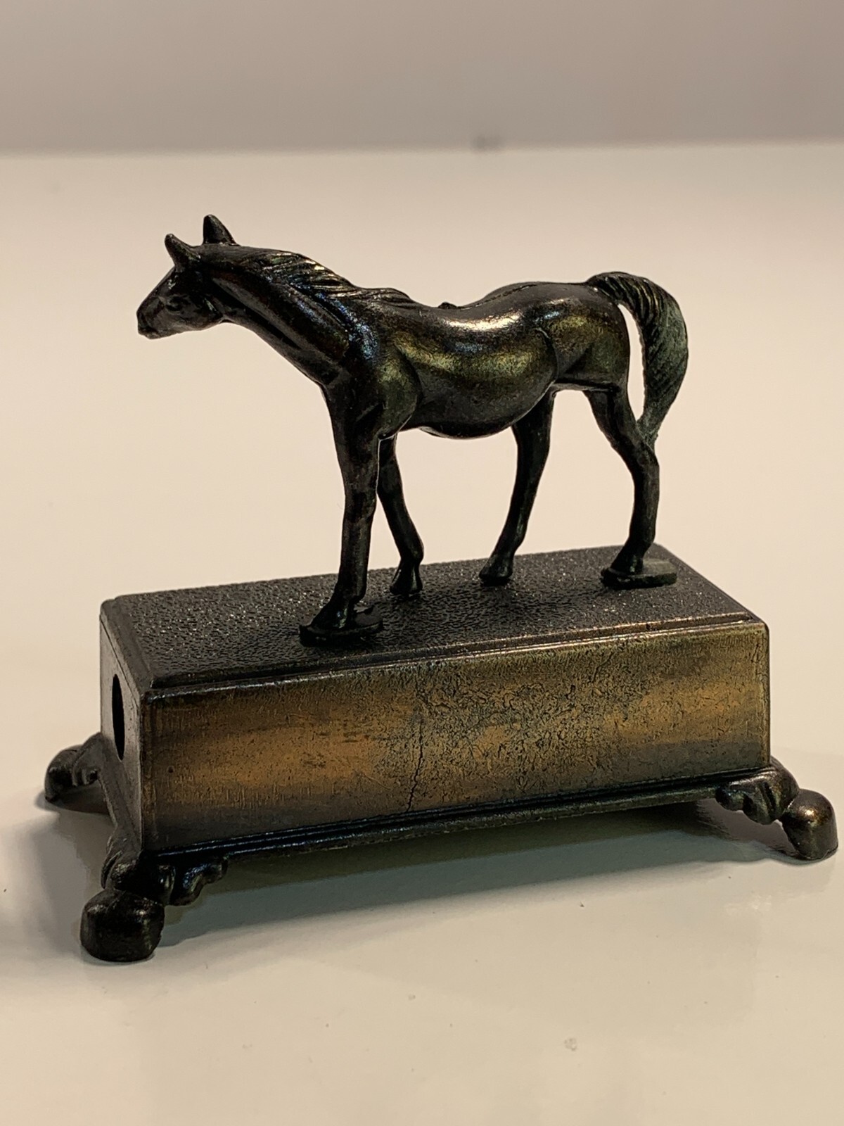 Vintage Die-Cast Pencil Sharpener Elegant Horse Statue PSD3