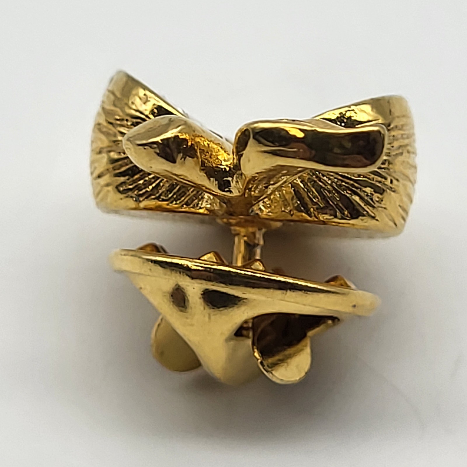 Fab vintage Apple Tie tack lapel pin enamel rhinestone teacher fruit