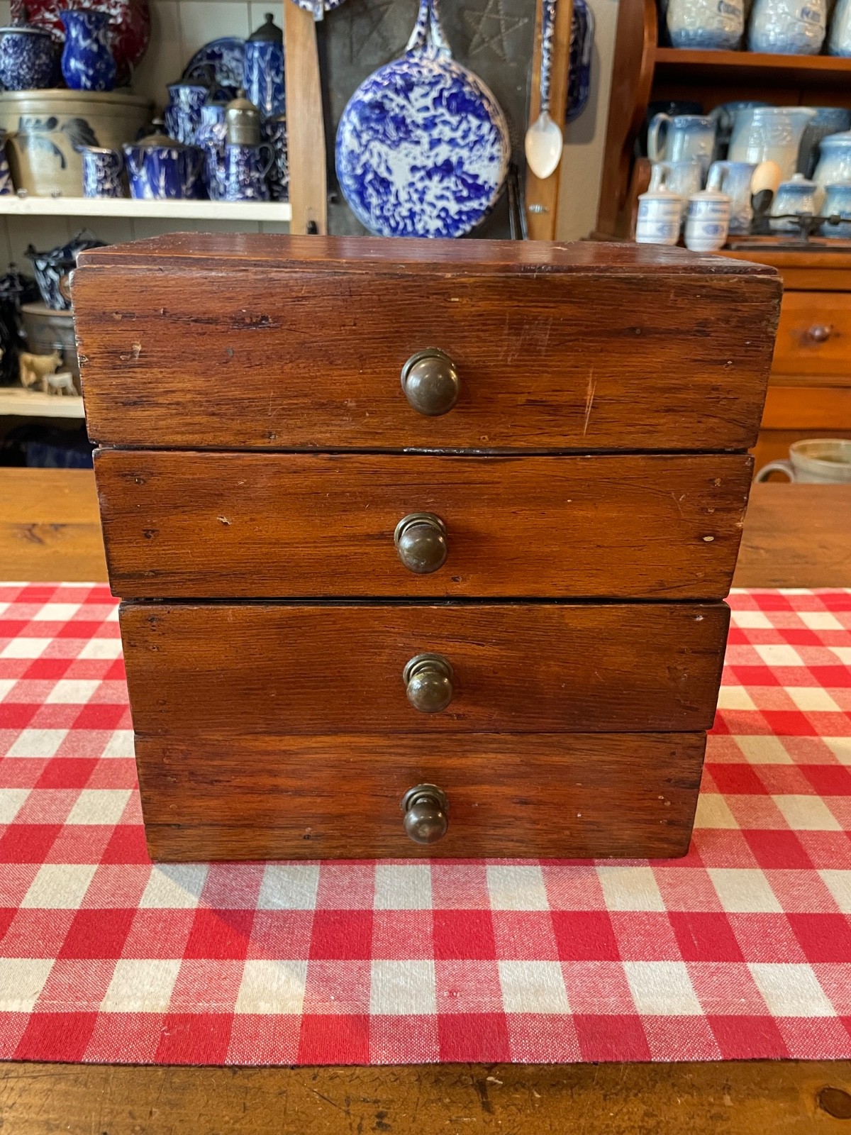Small Antique Cabinet w/Brass Knobs