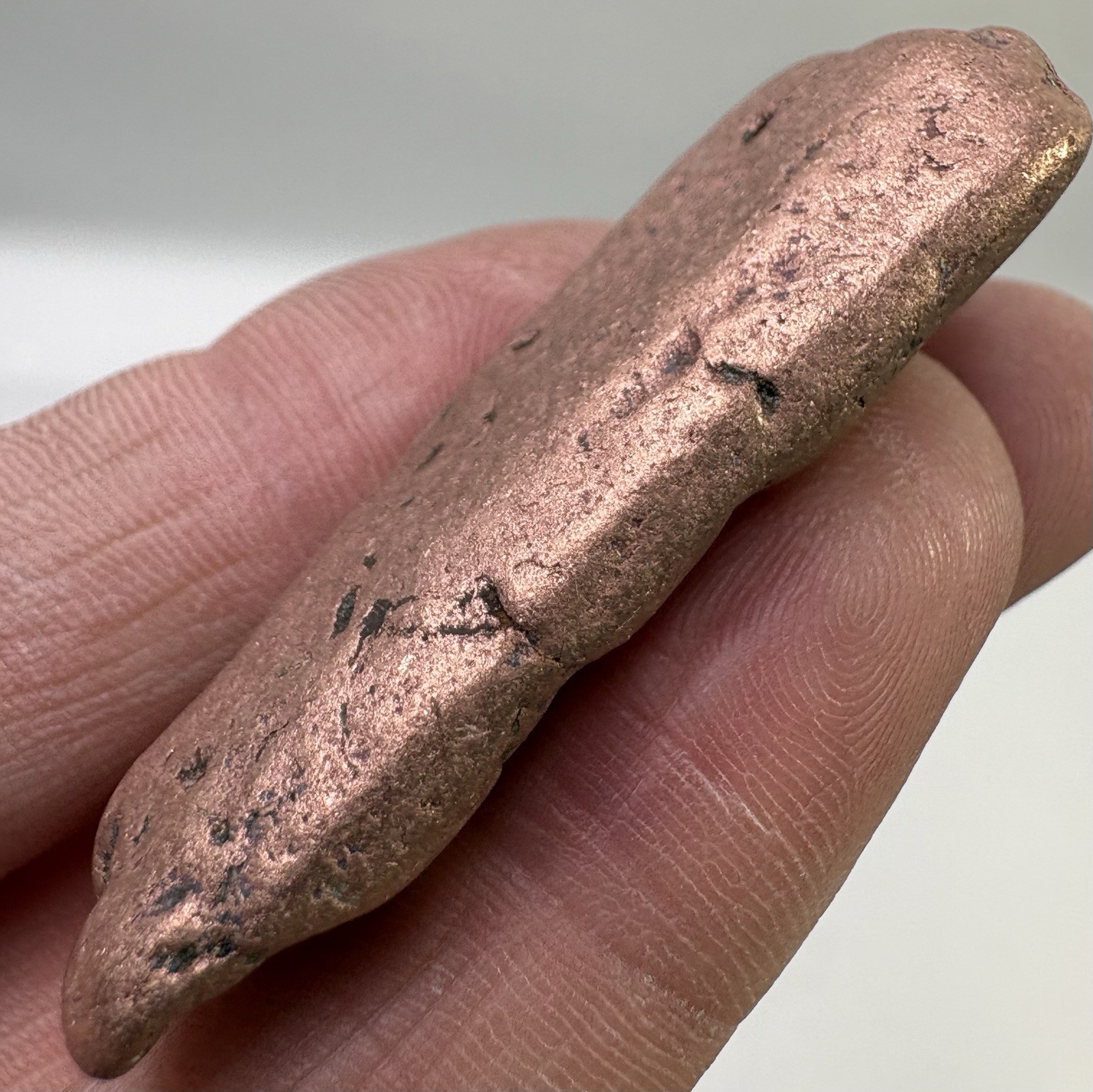 Pure Native Michigan Solid Copper Nugget Specimen Keweenaw Peninsula Mineral