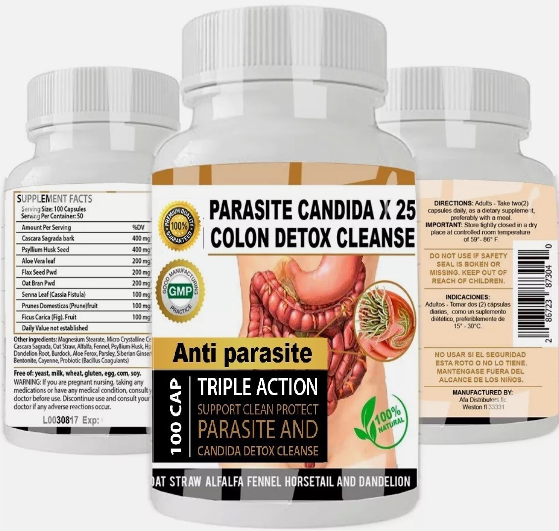 Parasite Cleanse DETOX Liver Colon Yeast Killer Pills All Natural detox candida