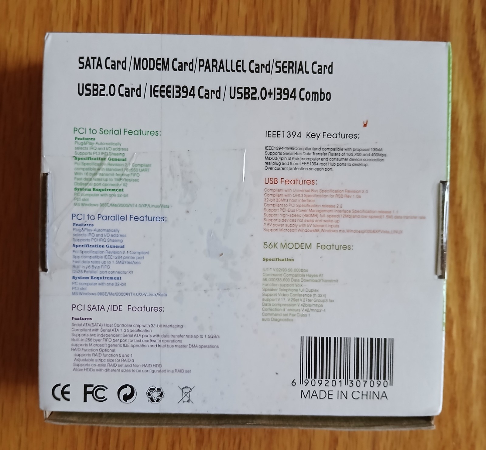 Vintage PCI SATA/IDE Controller Combo Card New Open Box w/ Drivers