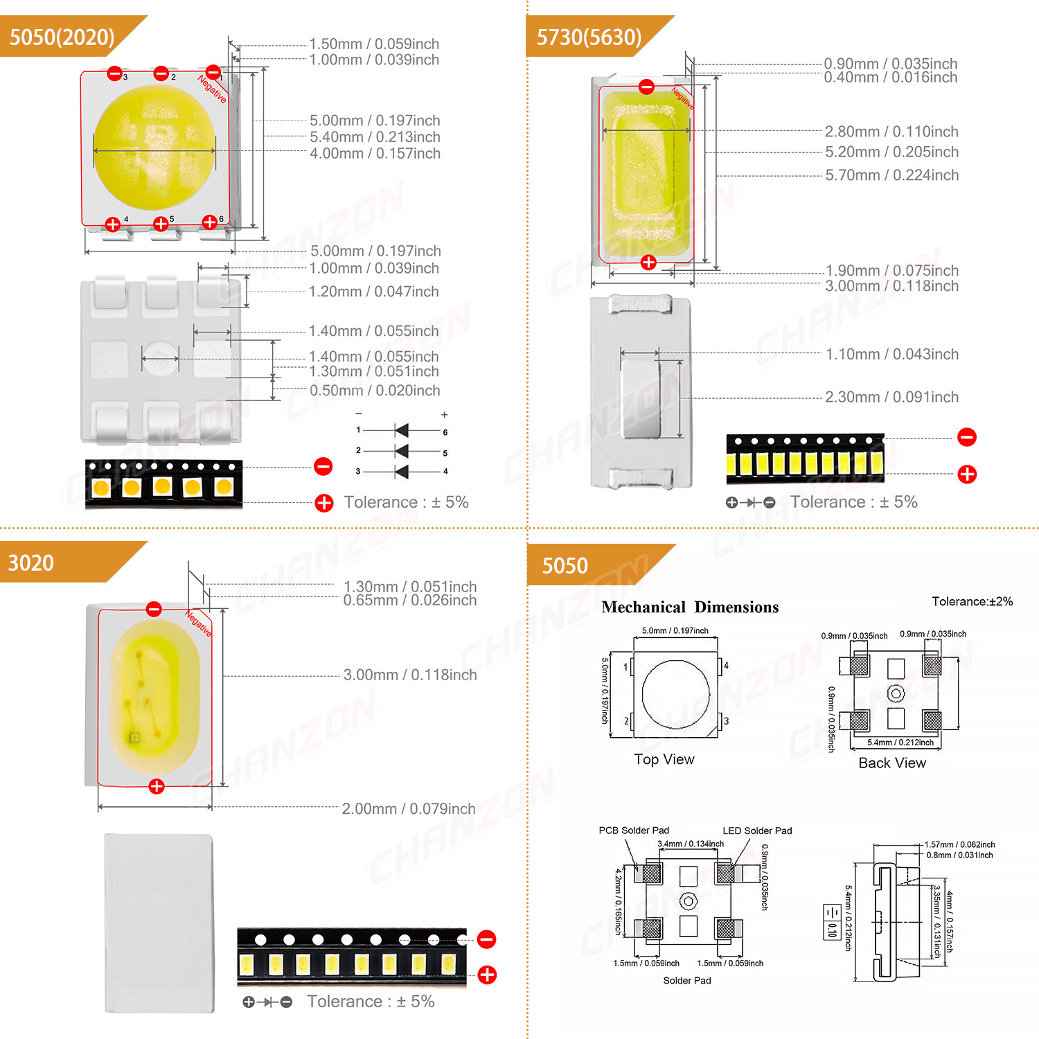 100PCS 0402 0603 0805 1206 3535 3528 5730 SMD LED Diode White Red Green RGB UV