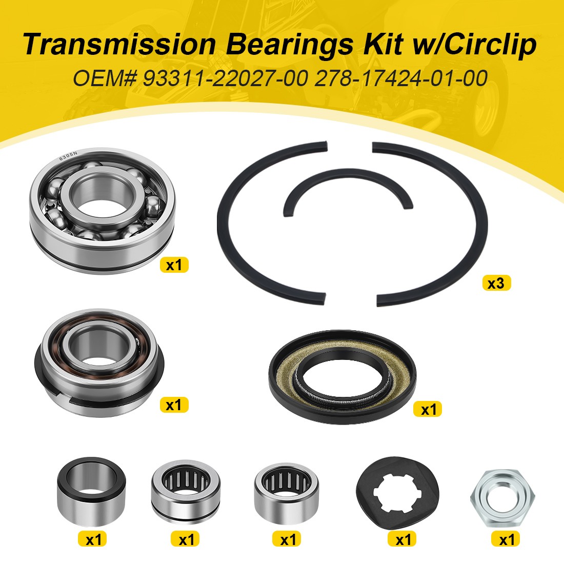 Transmission Bearings Kit For Yamaha Banshee 350 YFZ350 1987-2006 93311-22027-00