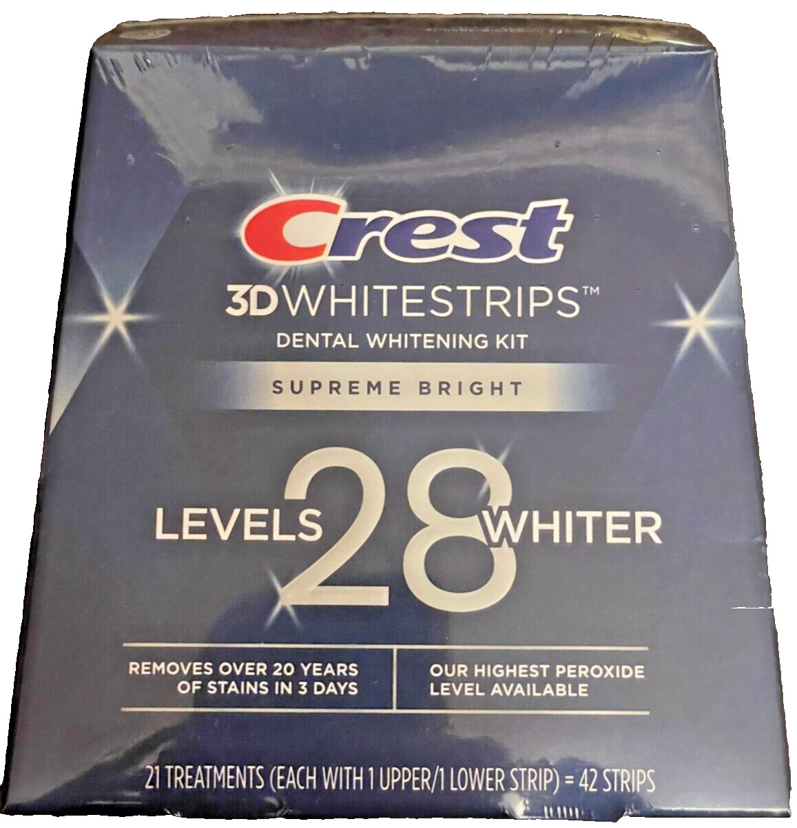 CREST 3D White SUPREME Bright Whitestrips Tooth Whitening Strips Level 24/28 NEW