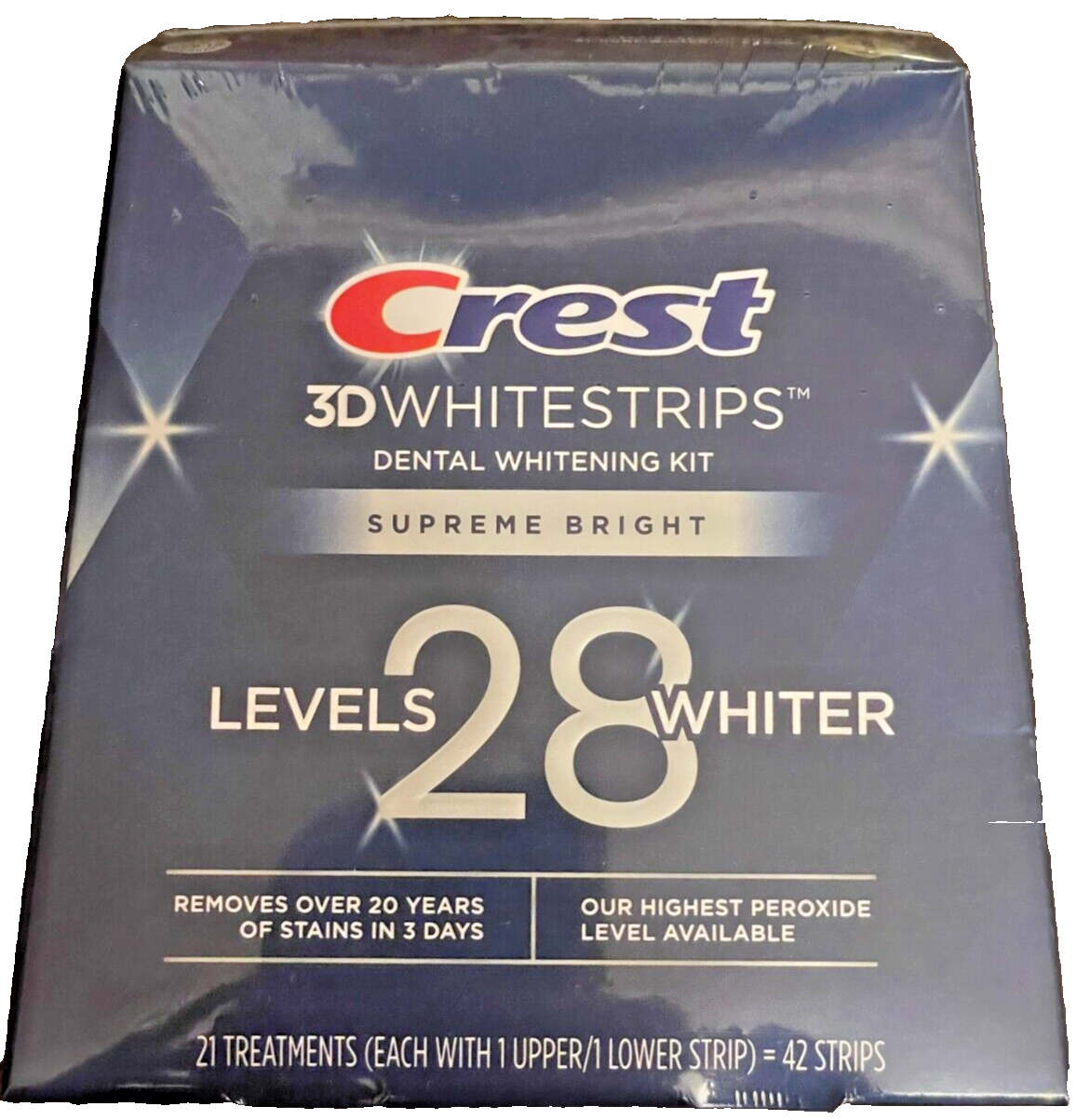 CREST 3D White SUPREME Bright Whitestrips Tooth Whitening Strips Level 24/28 NEW