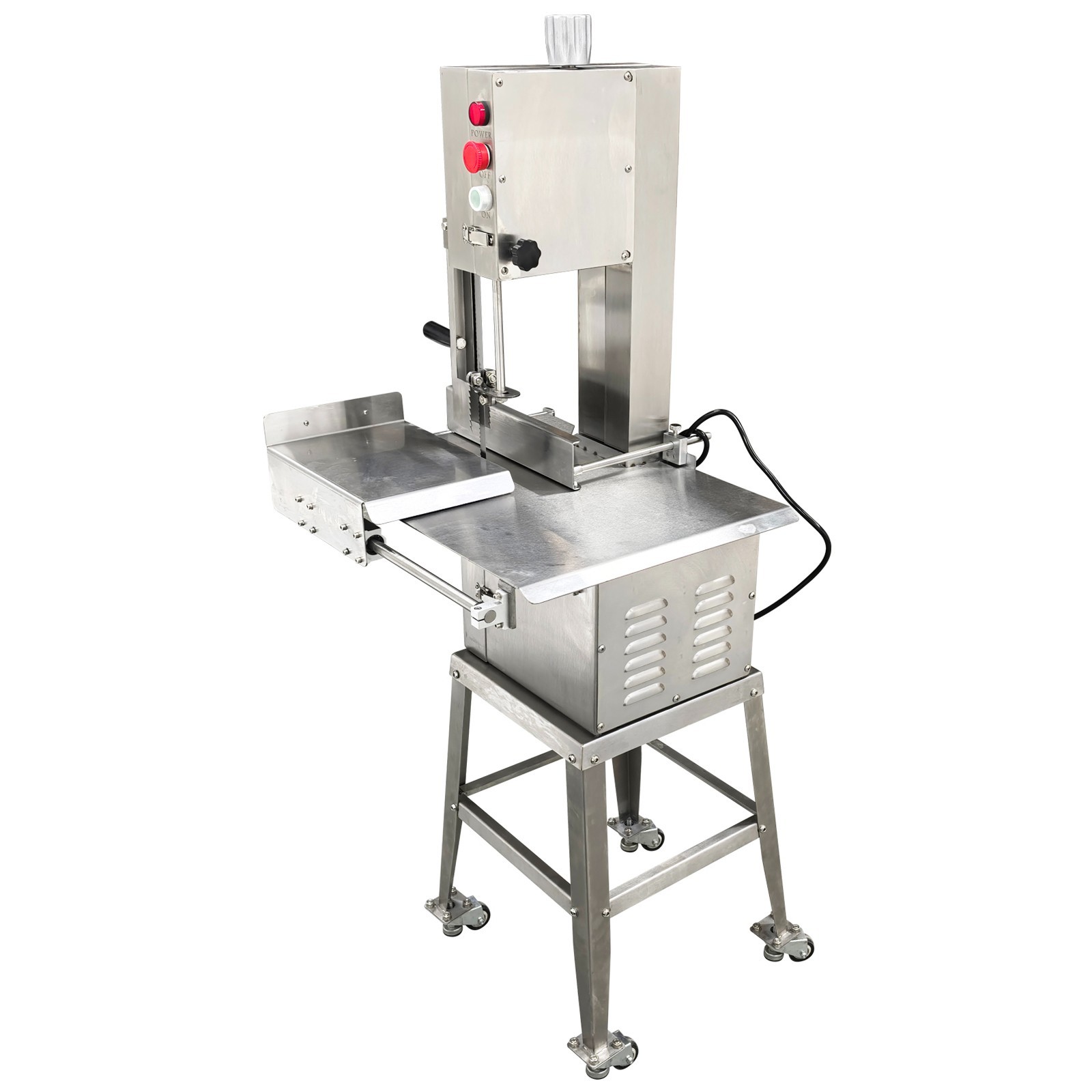 Electric Bone Saw Commercial Frozen Meat Cutter Stainless Steel Band Saw 110V