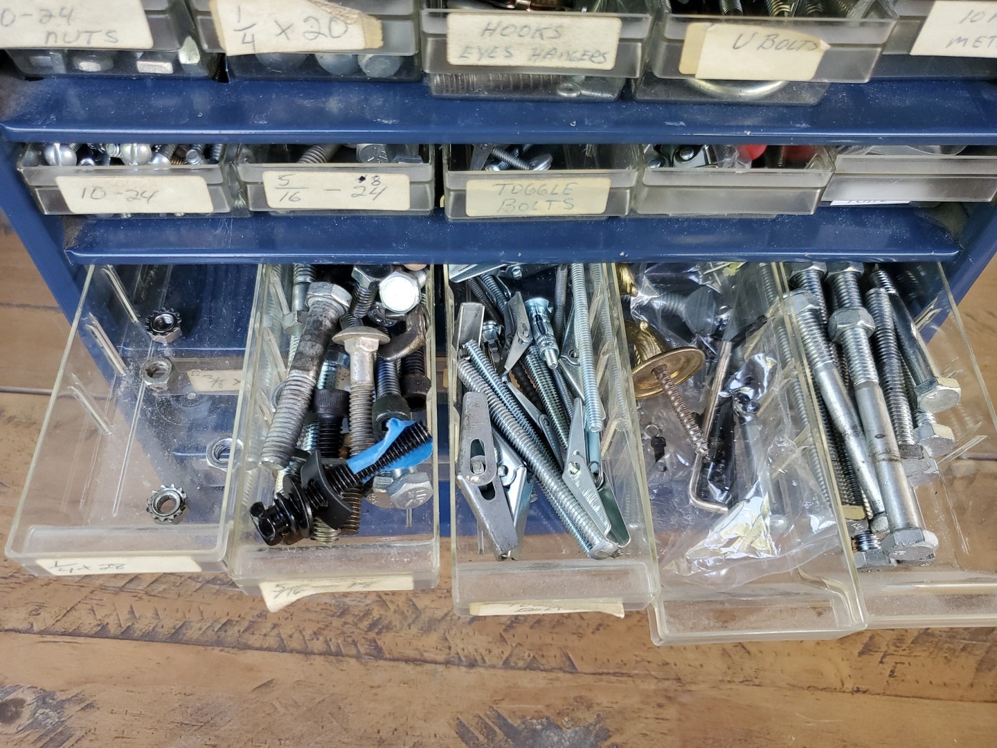 Vintage Blue RAACO 39-Drawer Metal Storage Organizer Cabinet