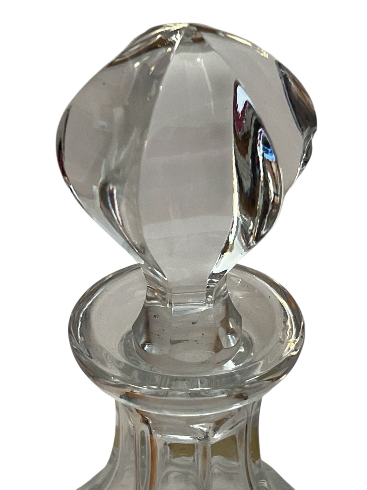 VTG Gorham Full Lead Crystal Whiskey Decanter Floral Diamond Cut West Germany