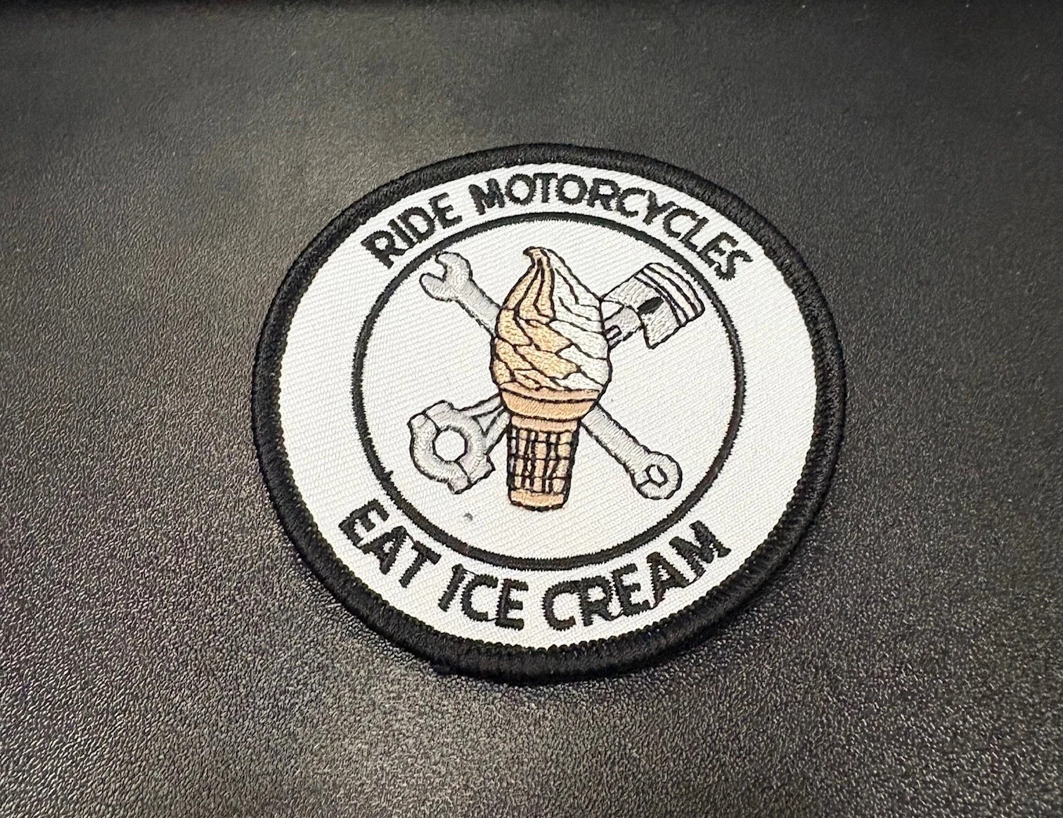 Ride motorcycles eat Ice Cream Patch 3" Round