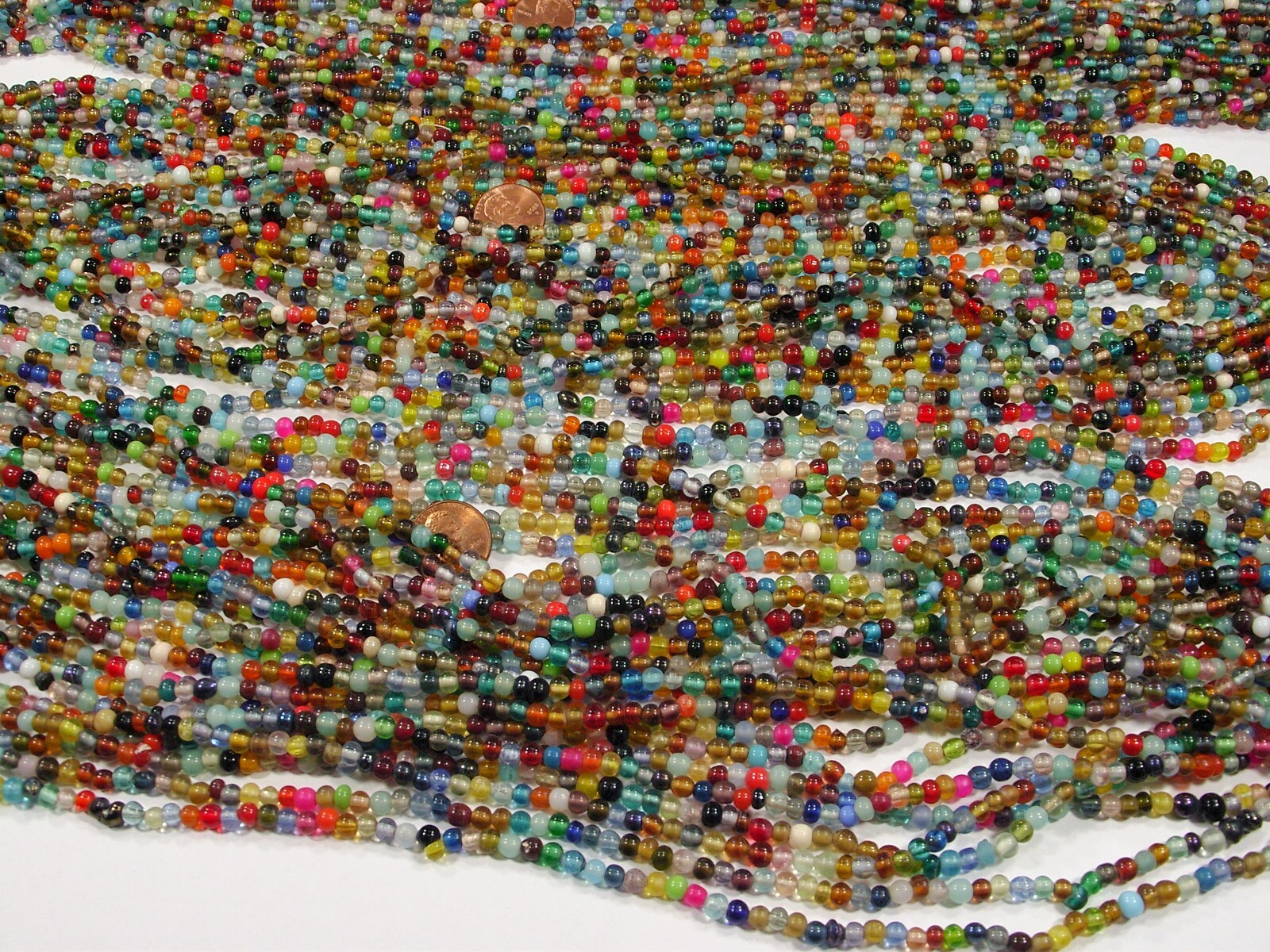 30 Strands 36" India Handmade Assorted Color Glass Beads Wholesale Bulk (CT-52)