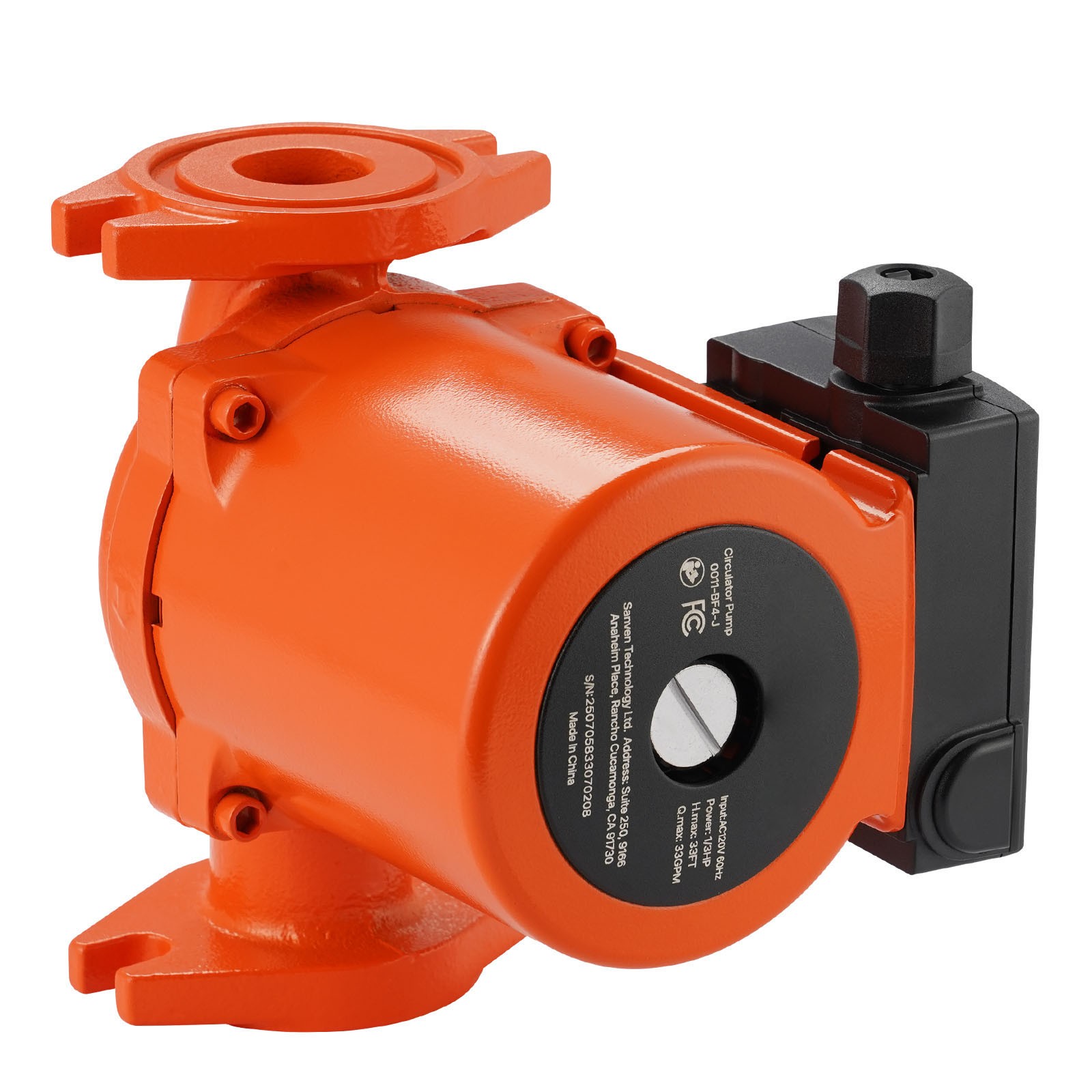 Uimoso Cast Iron Circulator Pump for Hot Water, 1/3 HP, 33 GPM Flow