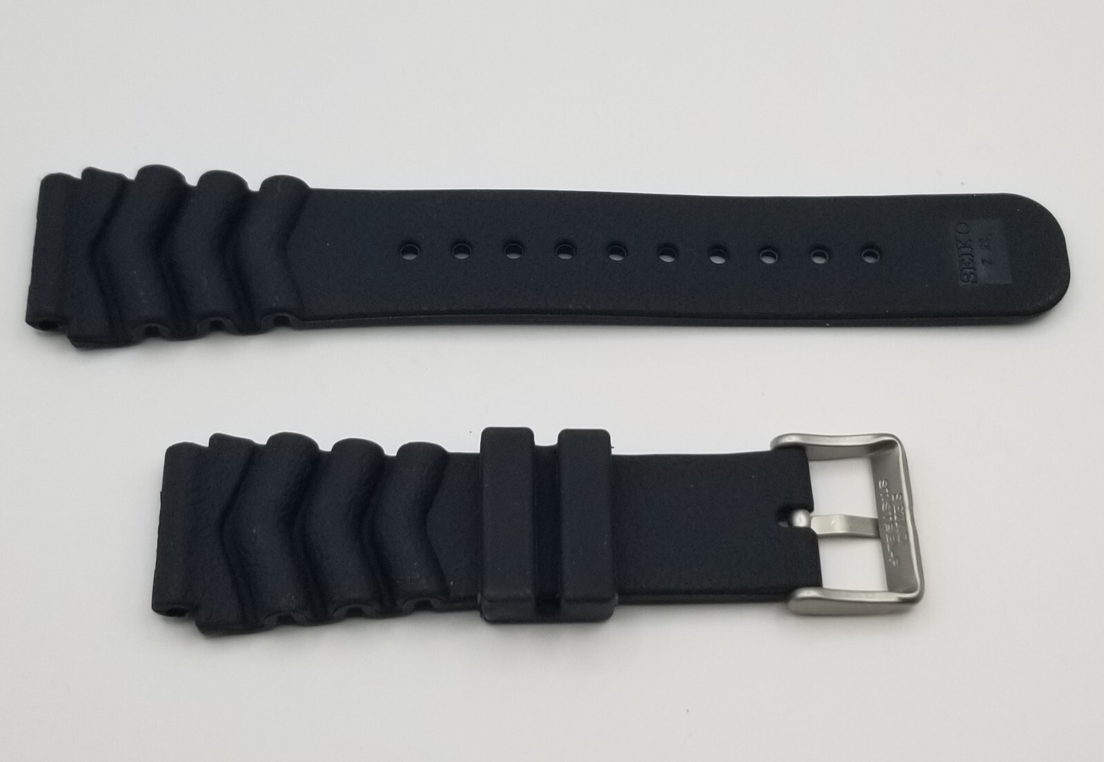SEIKO Rubber Strap for SKX007 Divers Watch 22mm Z22 Black w/tool and spring bars