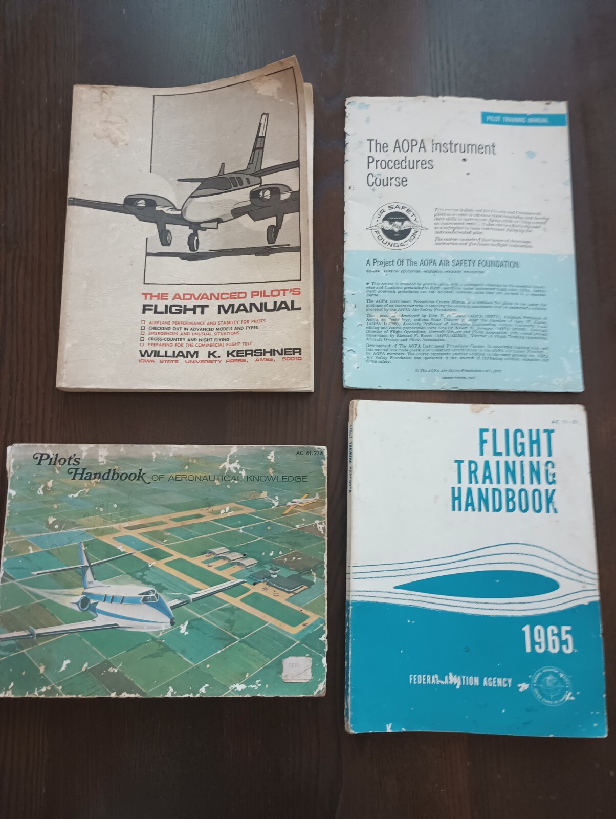 Vintage Flight Manual Bundle-FAA Pilot's & Training Hdbk, AOPA Proc, Adv Manual