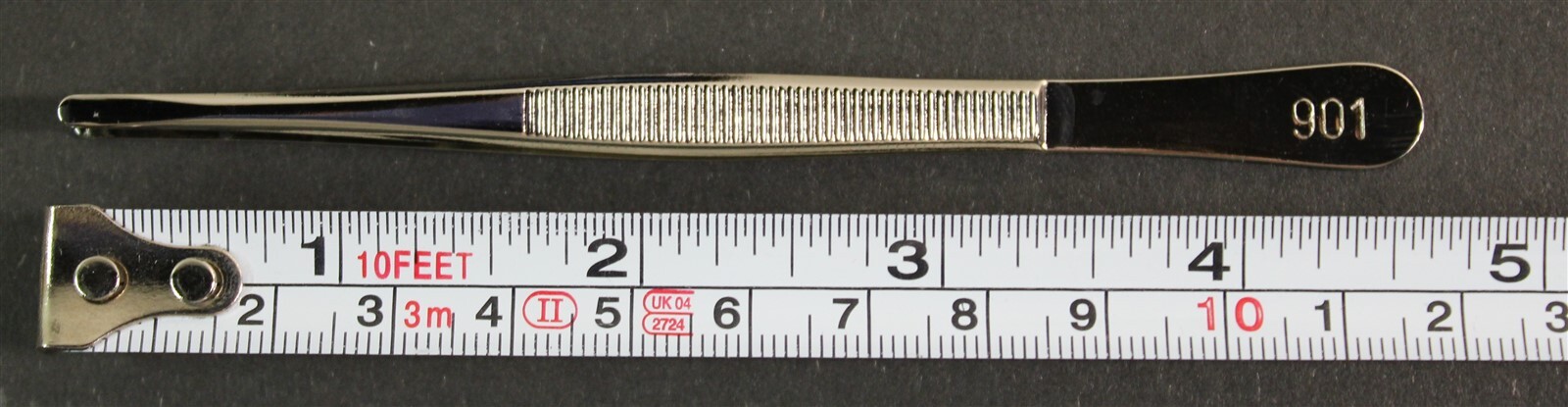 CKStamps: Showgard Stamp Tong #901 Point Tip 4 5/8" Long Tweezers W/Plastic Case