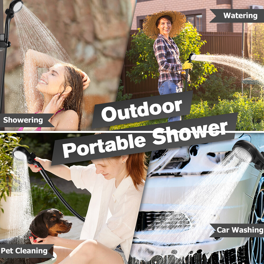 Portable Shower for Camping, 6000mAh Rechargeable Camping Shower 4 Spray Modes