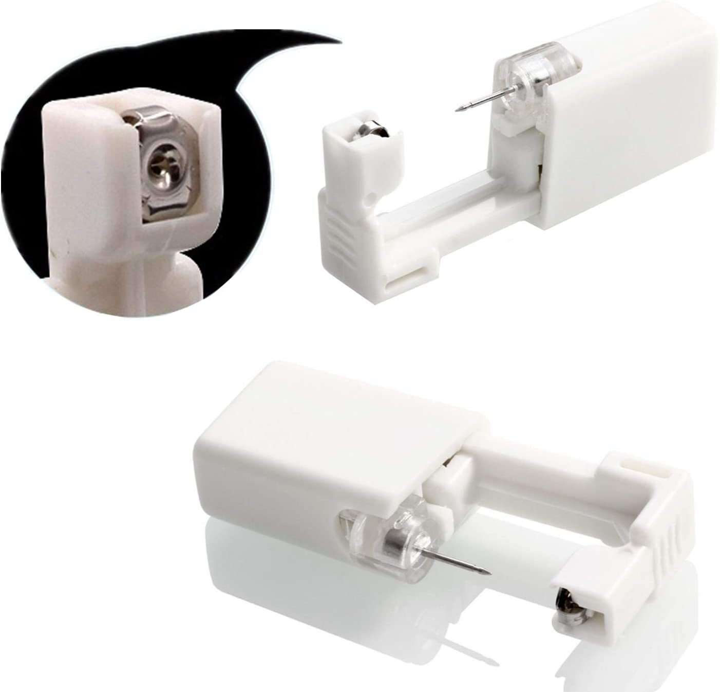 6× Ear Piercing Disposable Kit Silver Stud Earring Gun DIY Home Self Ear Sets US