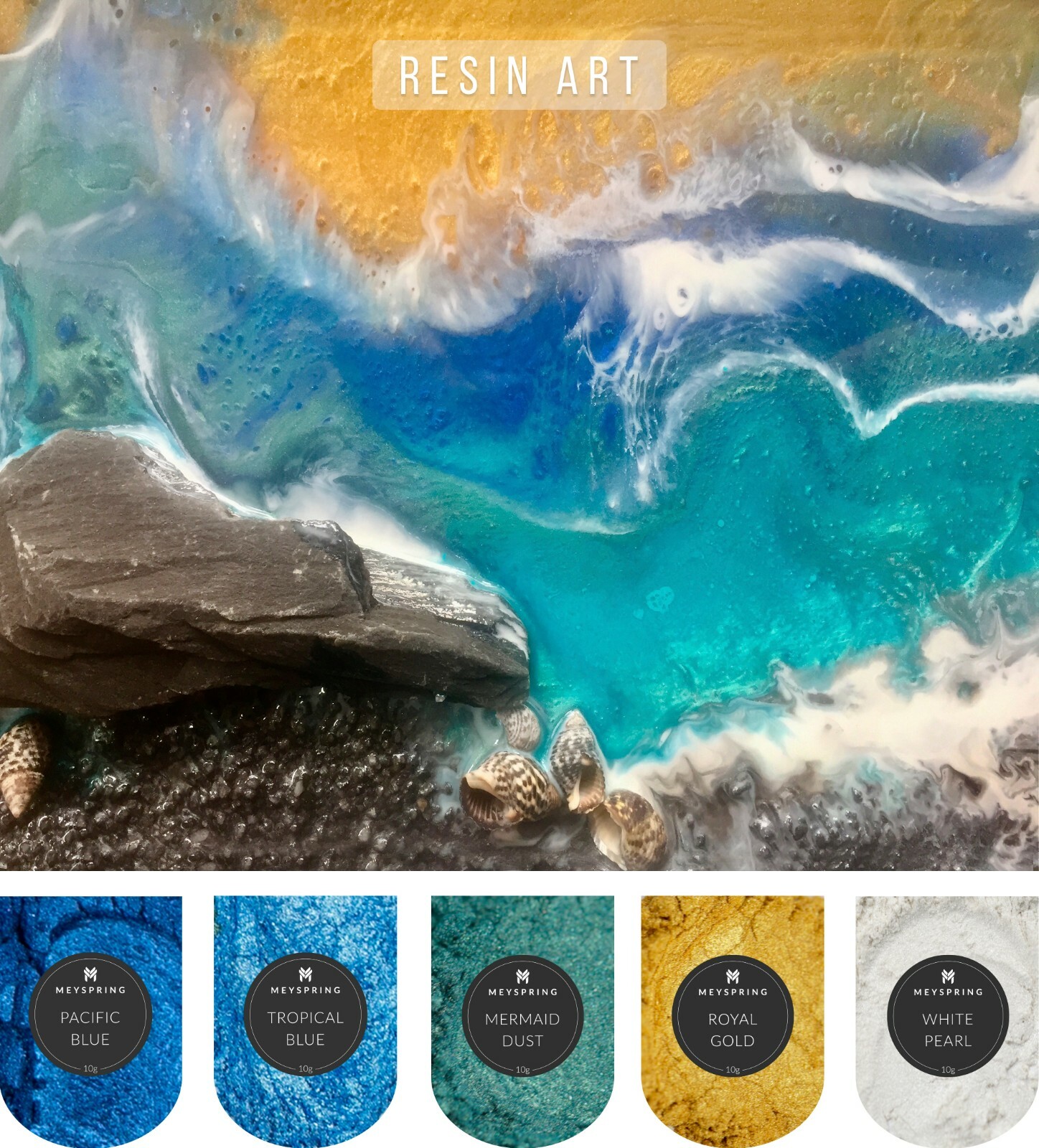 MEYSPRING 2Tone Collection Mica Powder Set - Epoxy Resin Color Pigment Resin Dye