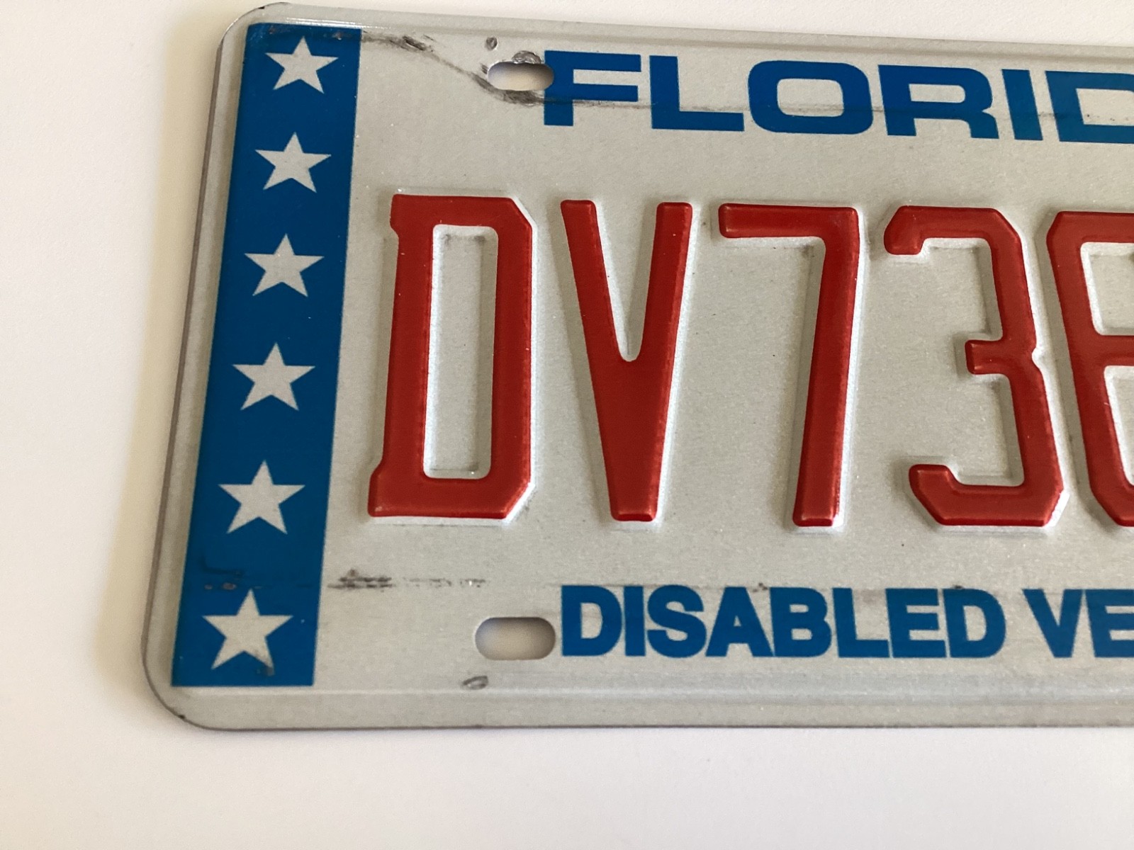 Florida DMV DISABLED MILITARY VETERAN Expired License Plate Tag DV7368D