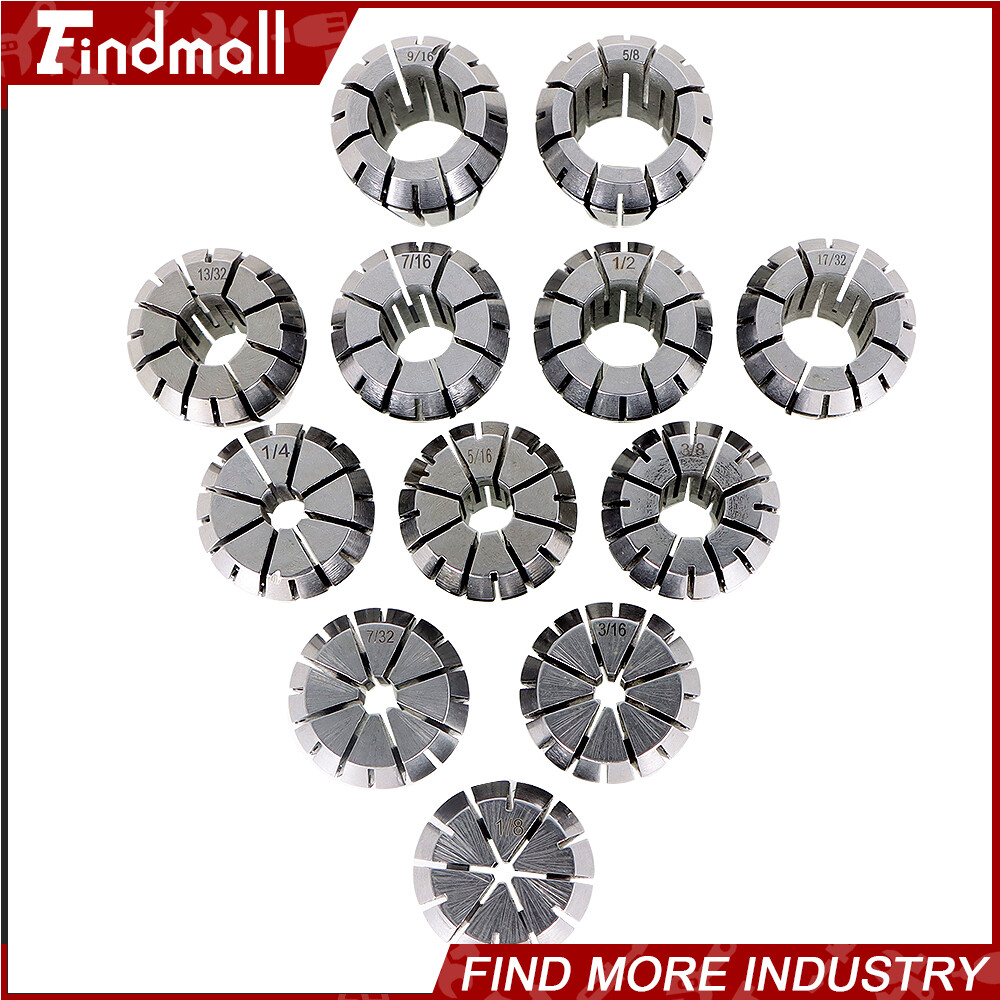 Findmall 12Pcs ER25 1/8"-5/8" Spring Collet Set for Engraving Milling Lathe Tool