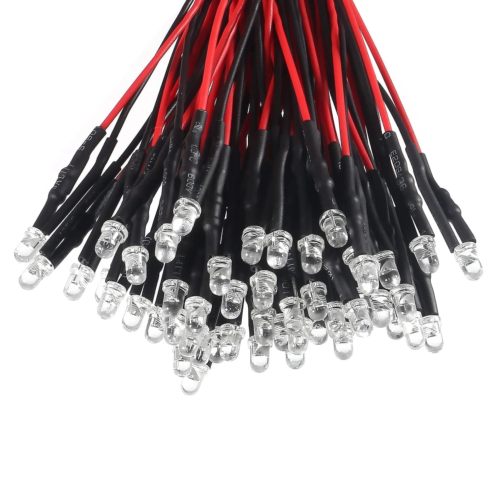 100X 3mm Pre Wired DC5V-12V Micro LED Lights Emitting Diodes Mini Bulbs Lamp NEW