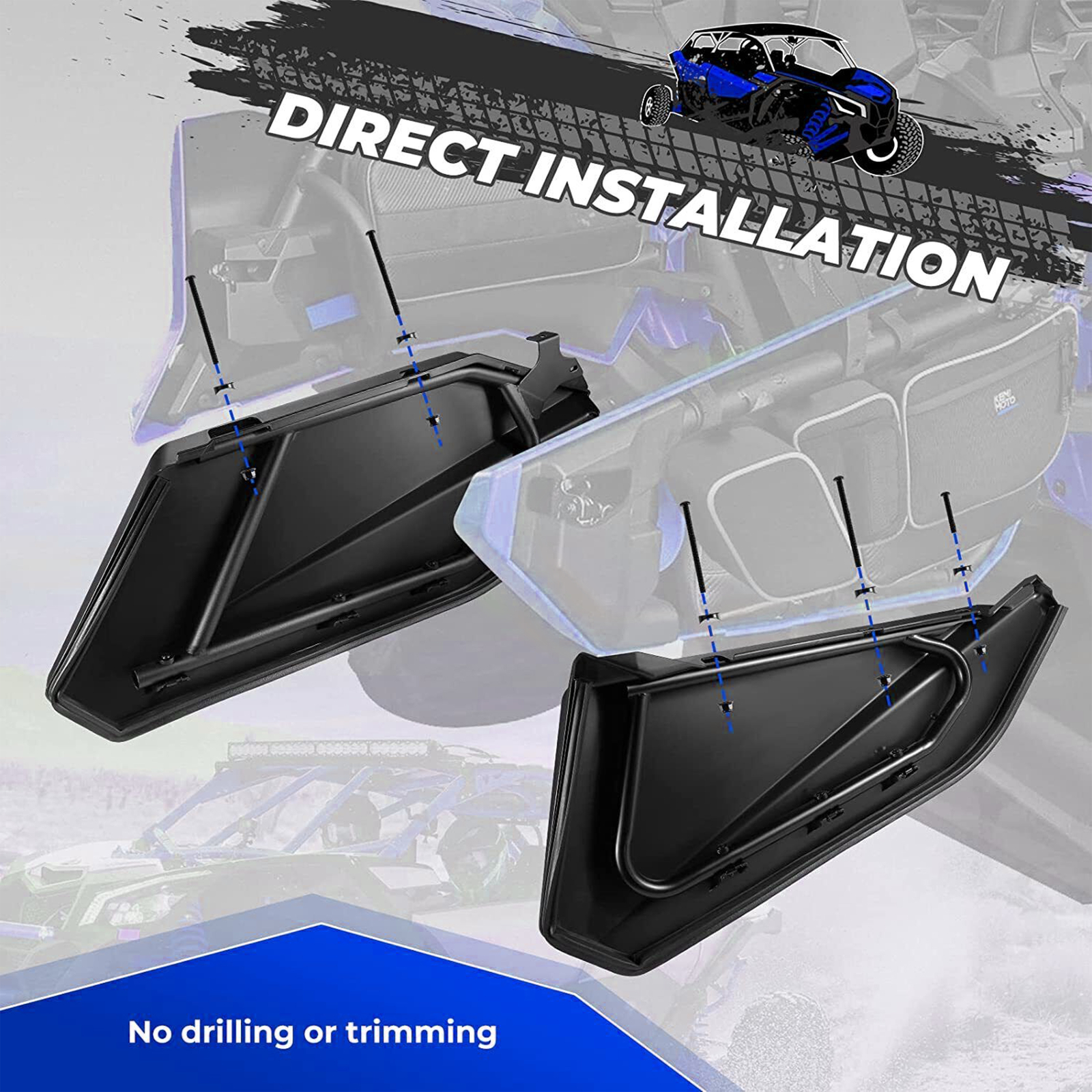 Front & Rear Lower Door Panels Inserts Kit For 2017-2024 Can Am Maverick X3 Max