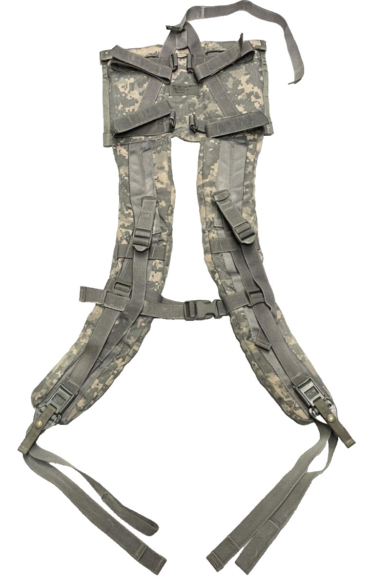 US MILITARY MOLLE II ENHANCED FRAME ACU SHOULDER STRAPS w/ QR & Load Lifters VG