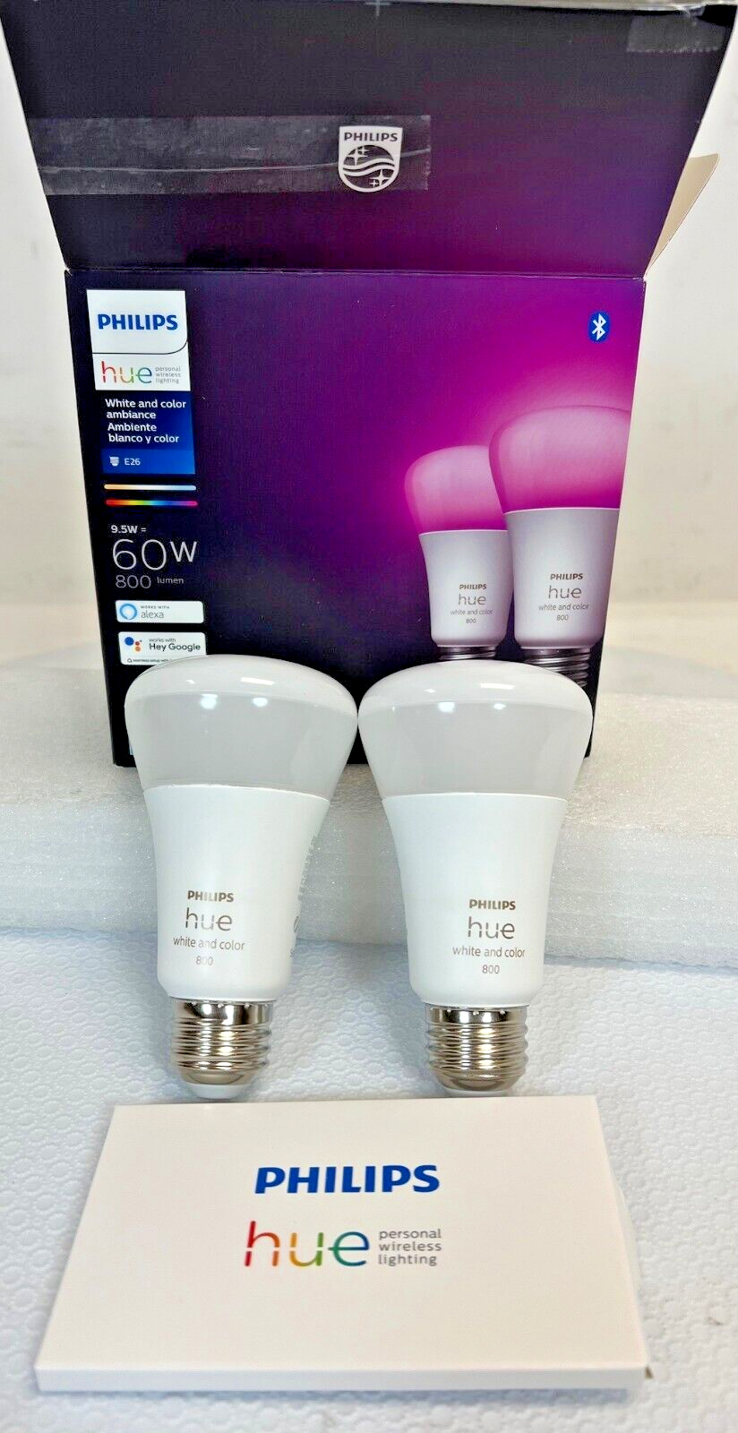 Philips Hue White and Color, 2 Pack, A19, 60W LED Smart Bulb -FREE SHIPPING
