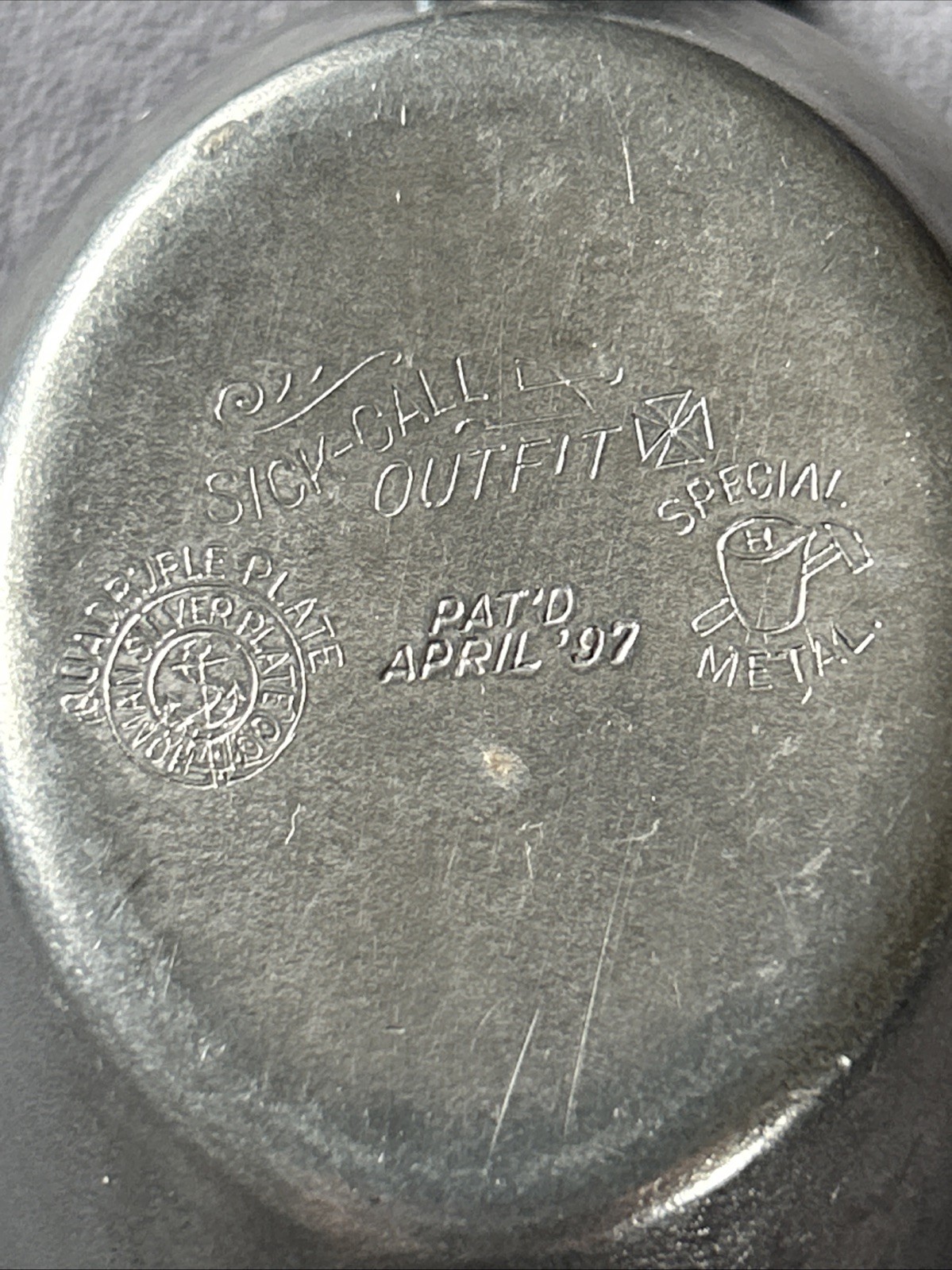 Antique 1897 Homan Silverplate Co Special Metal, SickCall Holy Water Stoup