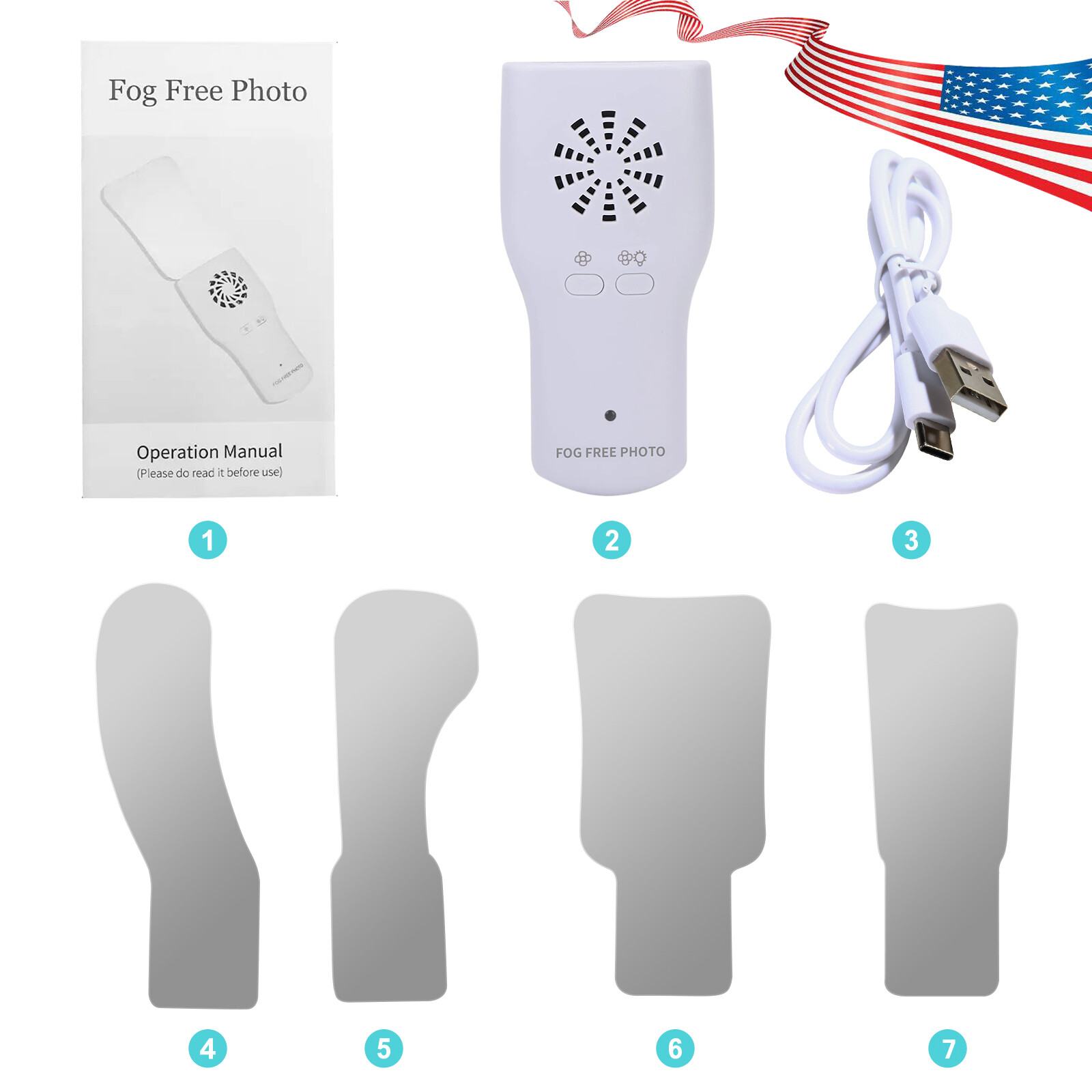 Dental Occlusal Mirror Fog Free LED Intra Oral Photo System 4 Mirror Anti-Fog JZ