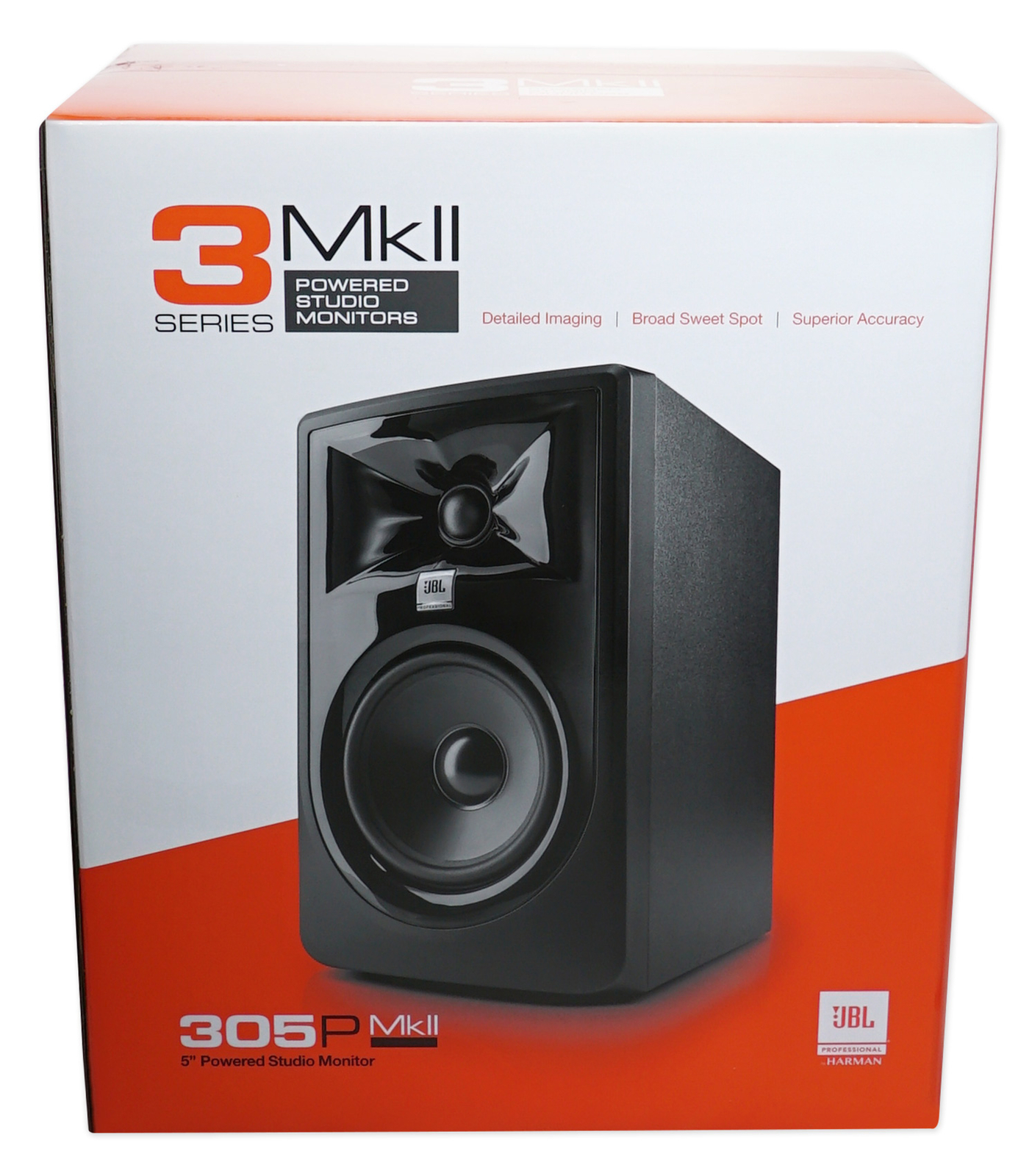 (2) JBL 305P MkII 5" 2-Way Active Powered Studio Reference Monitors Speakers