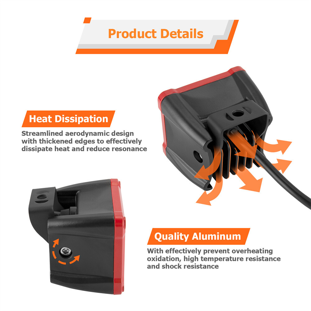 For Polaris Ranger/ RZR 800/ 900/ 1000/ Turbo 3'' LED Cube Pod Light Driving Fog