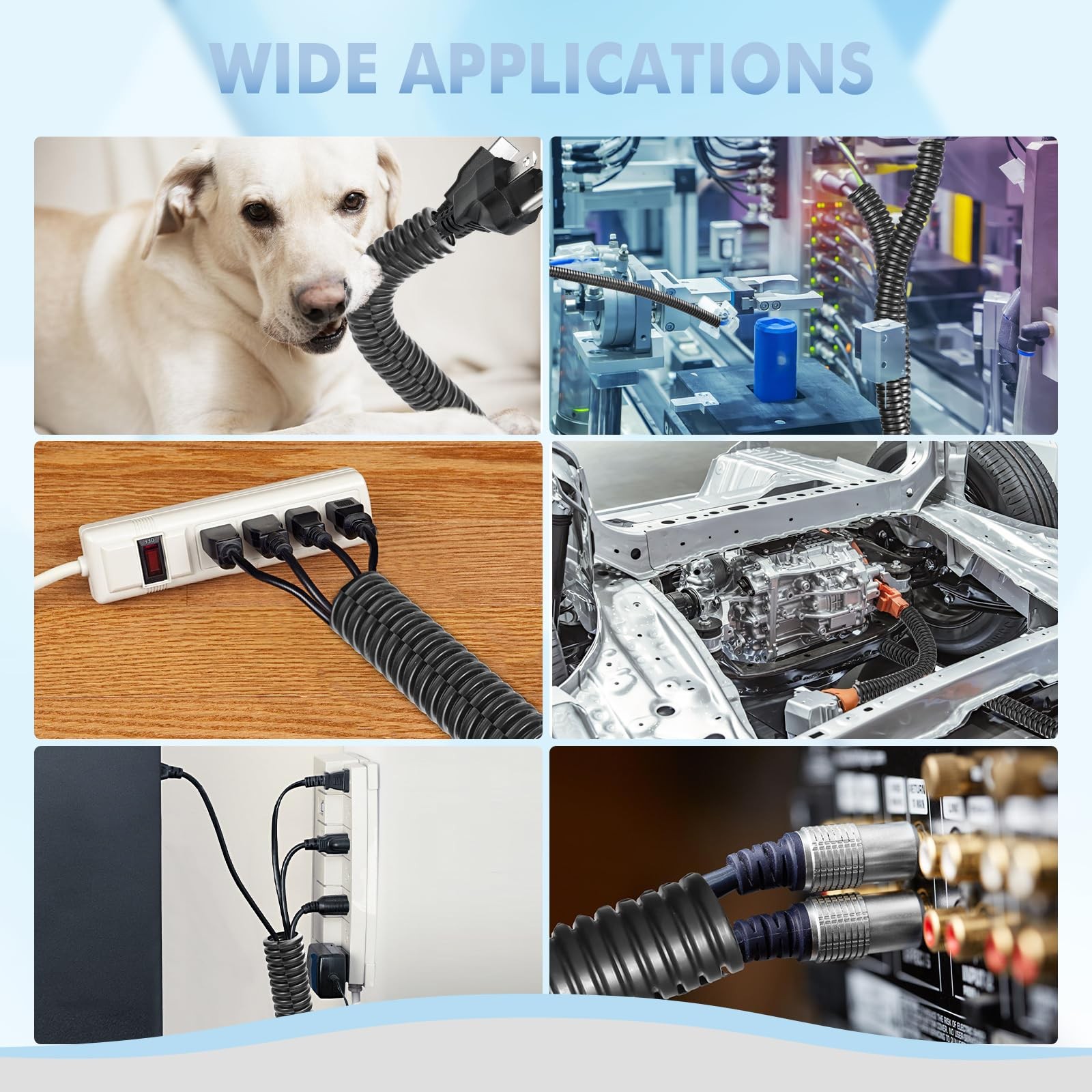 Automotive Wire Loom Flame Retardant Split Wire Loom Tubing Assortment Wiring...