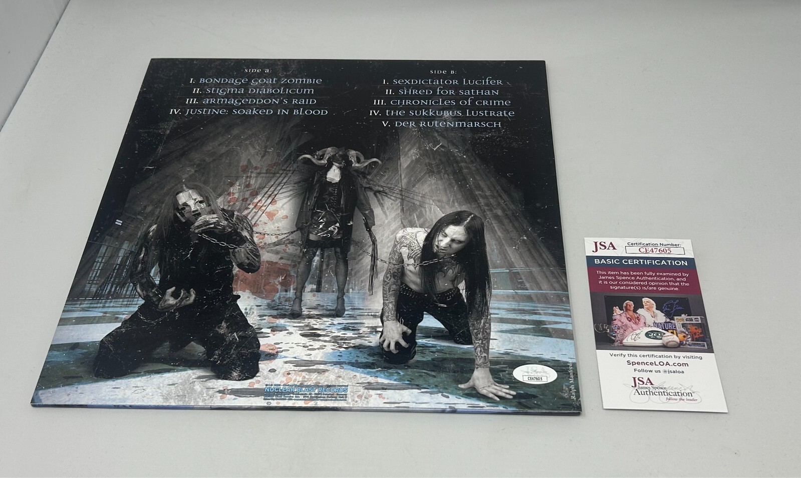 Helmuth Lehner signed Belphegor Bondage Goat Zombie Album JSA COA