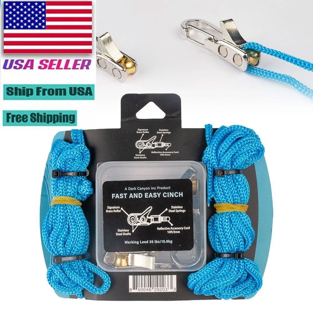 6 Hooks Rope with Roller Tensioner Lock Buckle Tie Down Rope Cargo Tightening