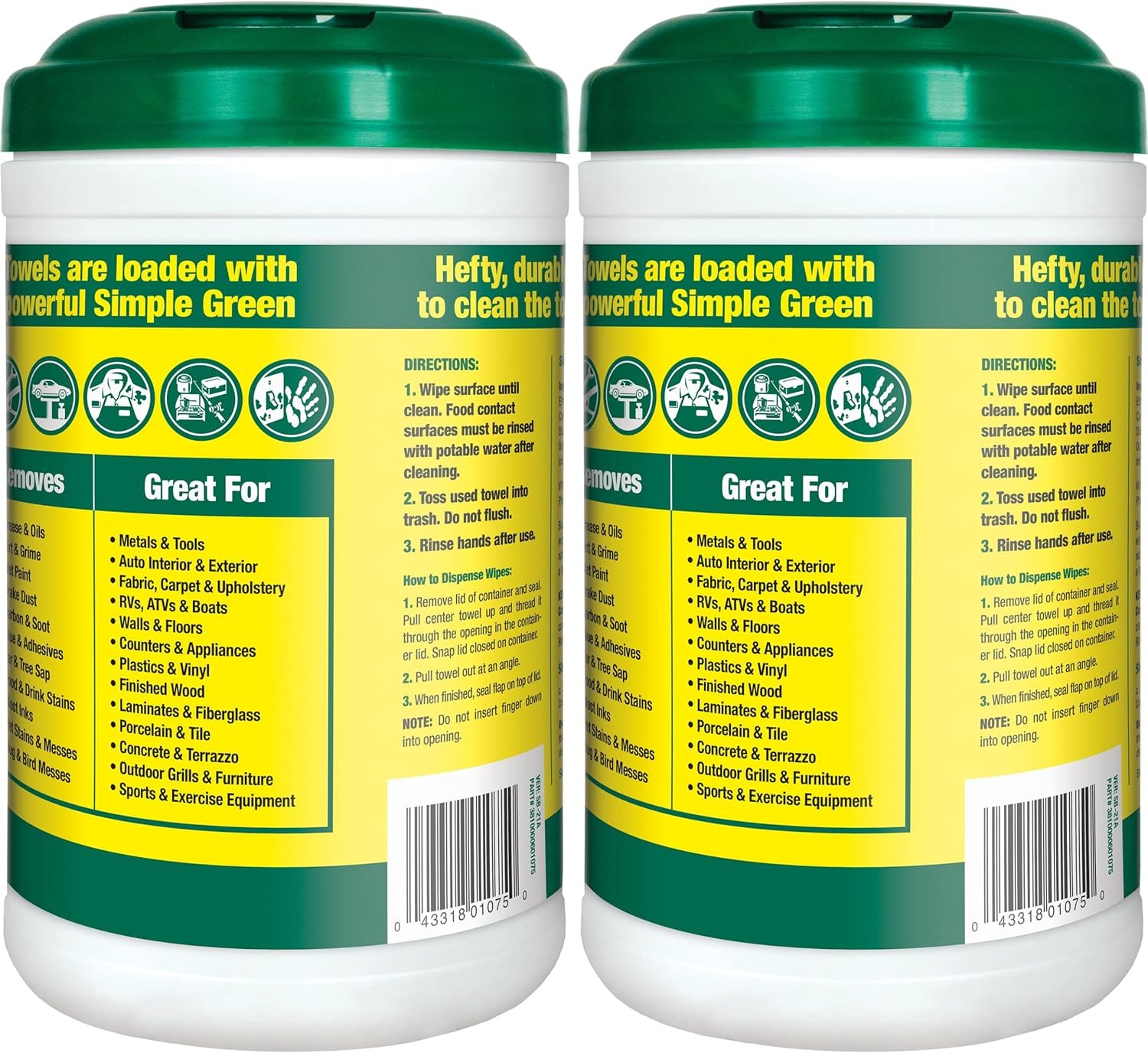 75 Ct All-Purpose Cleaning Wipes 2 Pack, Heavy Duty Degreasing Towels