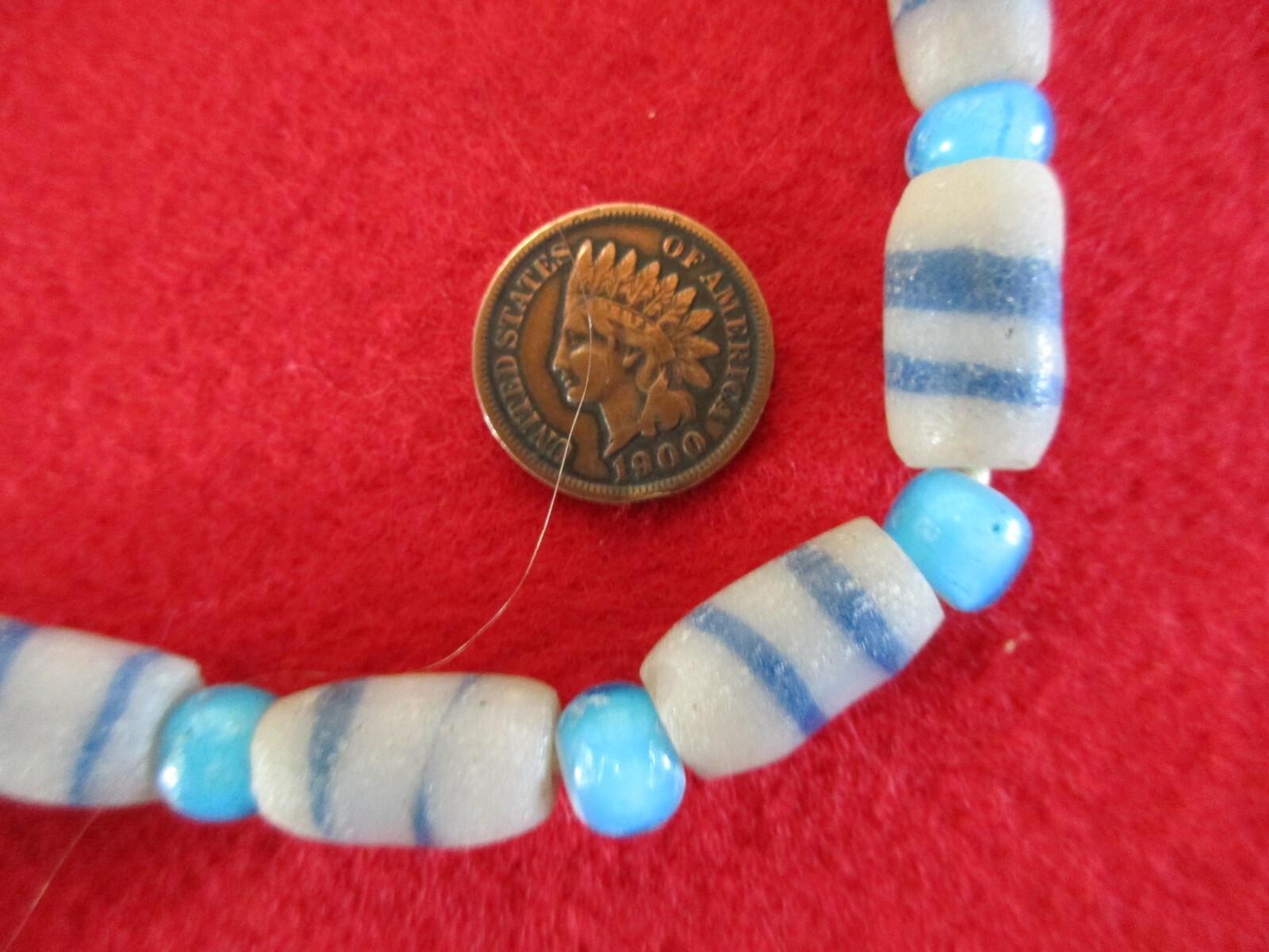 FRENCH BEAVER TAIL JESUIT CROSS, LEATHER STRUNG TRADE NECKLACE, WHA-0226*06294